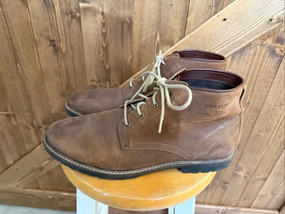 Cole Haan Men’s Brown Suede Chukka Boots – Size 10.5
